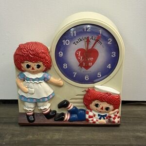 Vintage Raggedy Ann Andy Wind-Up Alarm Clock.‎ Untested As Is